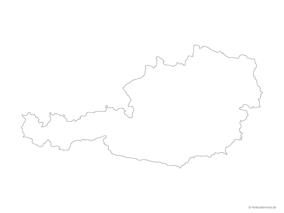 Vektor-Landkarte von Österreich (Outline)