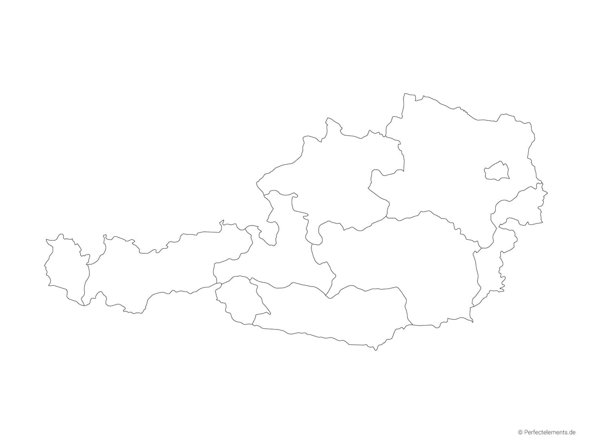 Vektor-Landkarte von Österreich (Outline mit Regionen)