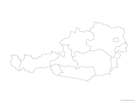 Vektor-Landkarte von Österreich (Outline mit Regionen)