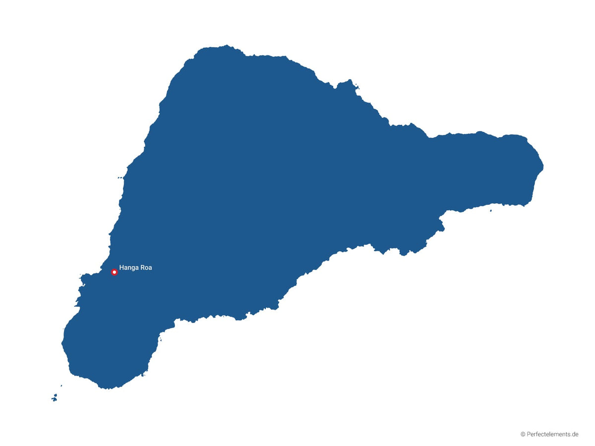 Vektor-Landkarte der Osterinsel (Einfarbig mit Hauptstadt)
