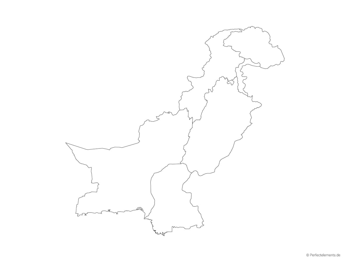 Vektor-Landkarte von Pakistan (Outline mit Regionen)