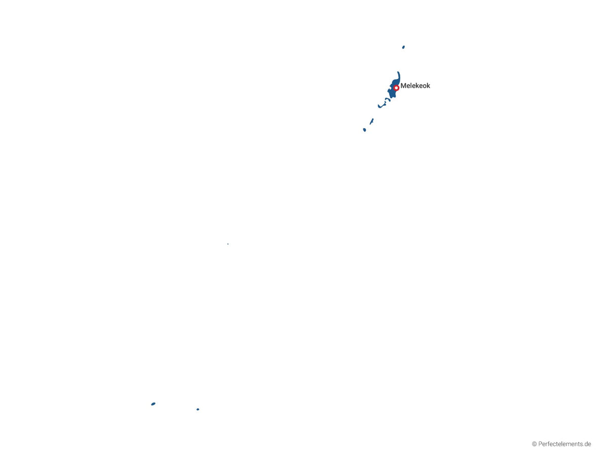 Vektor-Landkarte von Palau (Einfarbig mit Hauptstadt)