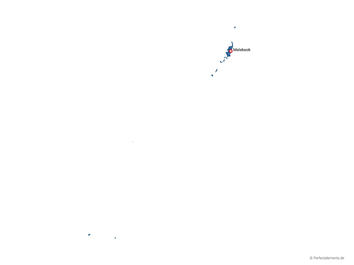 Vektor-Landkarte von Palau (Einfarbig mit Hauptstadt und Regionen)