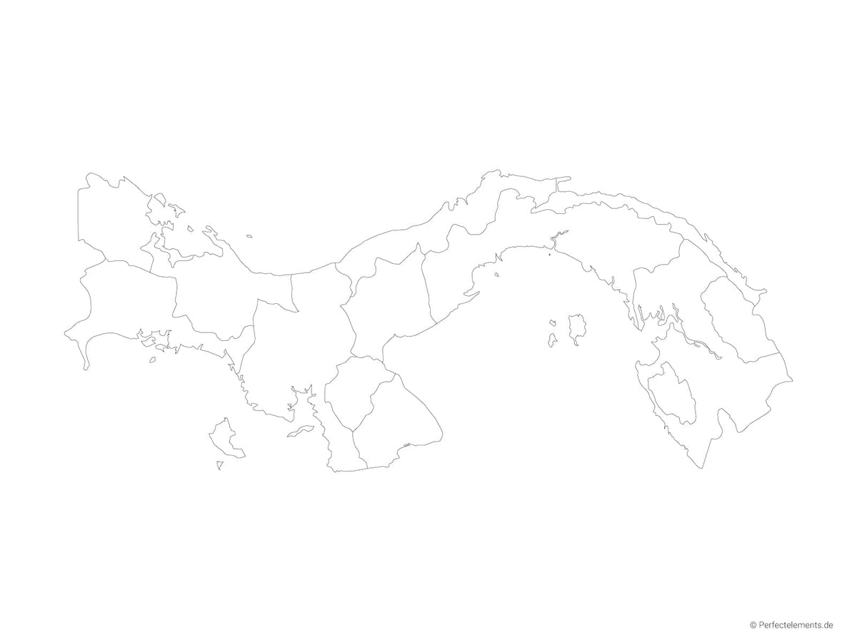 Vektor-Landkarte von Panama (Outline mit Regionen)