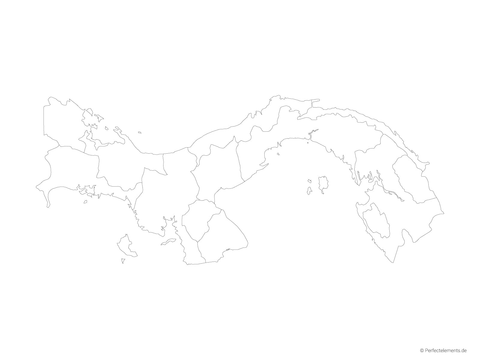 Vektor-Landkarte von Panama (Outline mit Regionen)