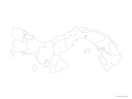 Vektor-Landkarte von Panama (Outline mit Regionen)