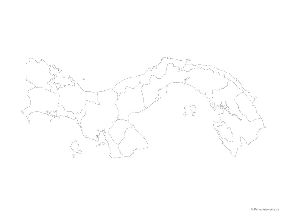 Vektor-Landkarte von Panama (Outline mit Regionen)