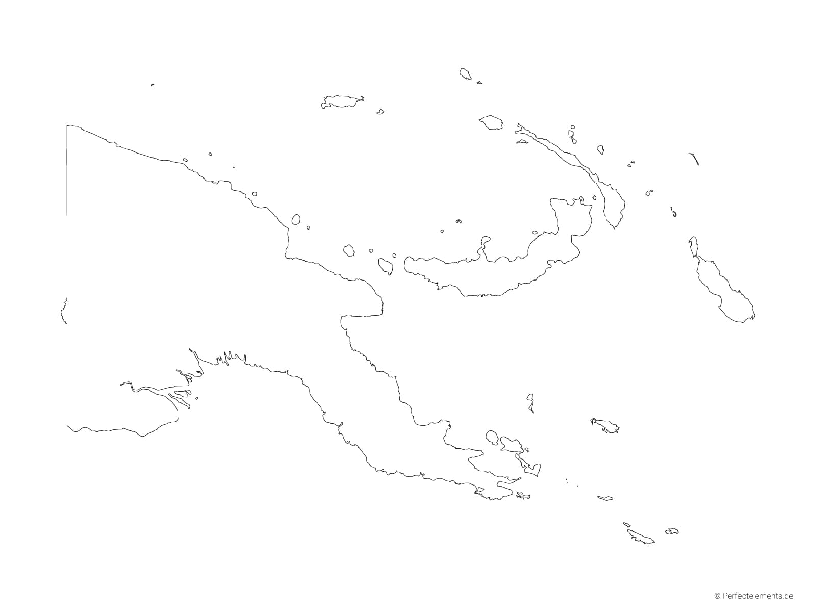 Vektor-Landkarte von Papua-Neuguinea (Outline)