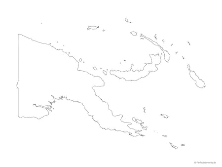 Vektor-Landkarte von Papua-Neuguinea (Outline)