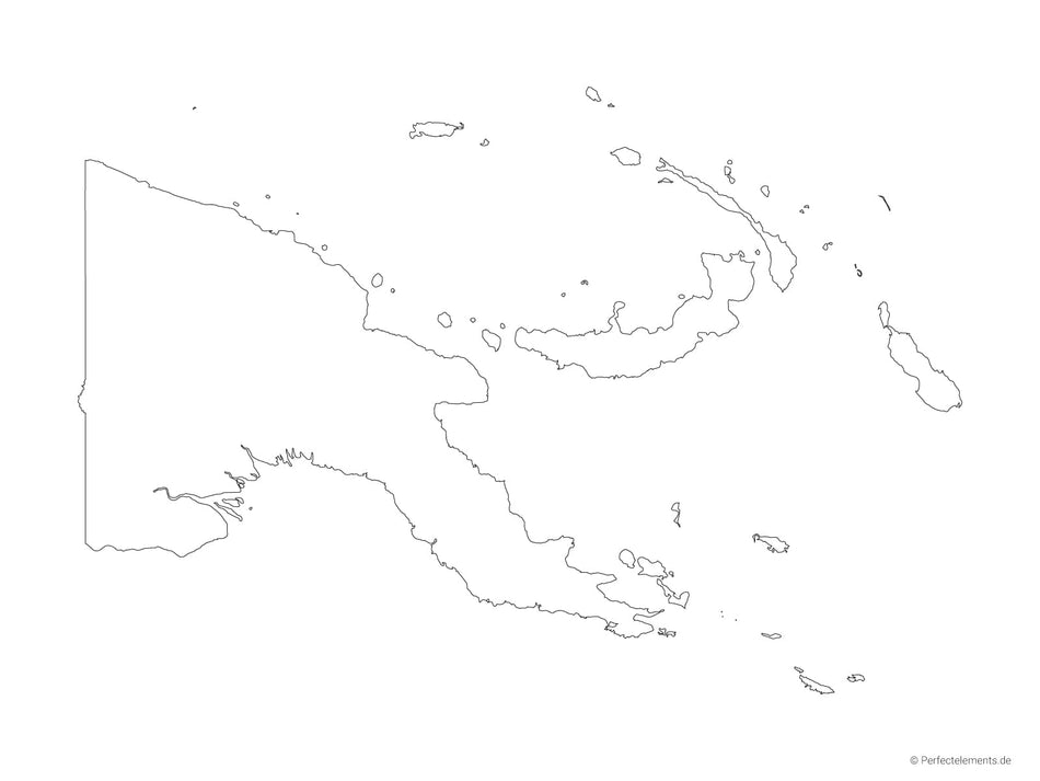 Vektor-Landkarte von Papua-Neuguinea (Outline)