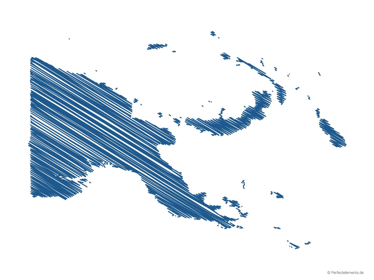 Vektor-Landkarte von Papua-Neuguinea (Scribble)