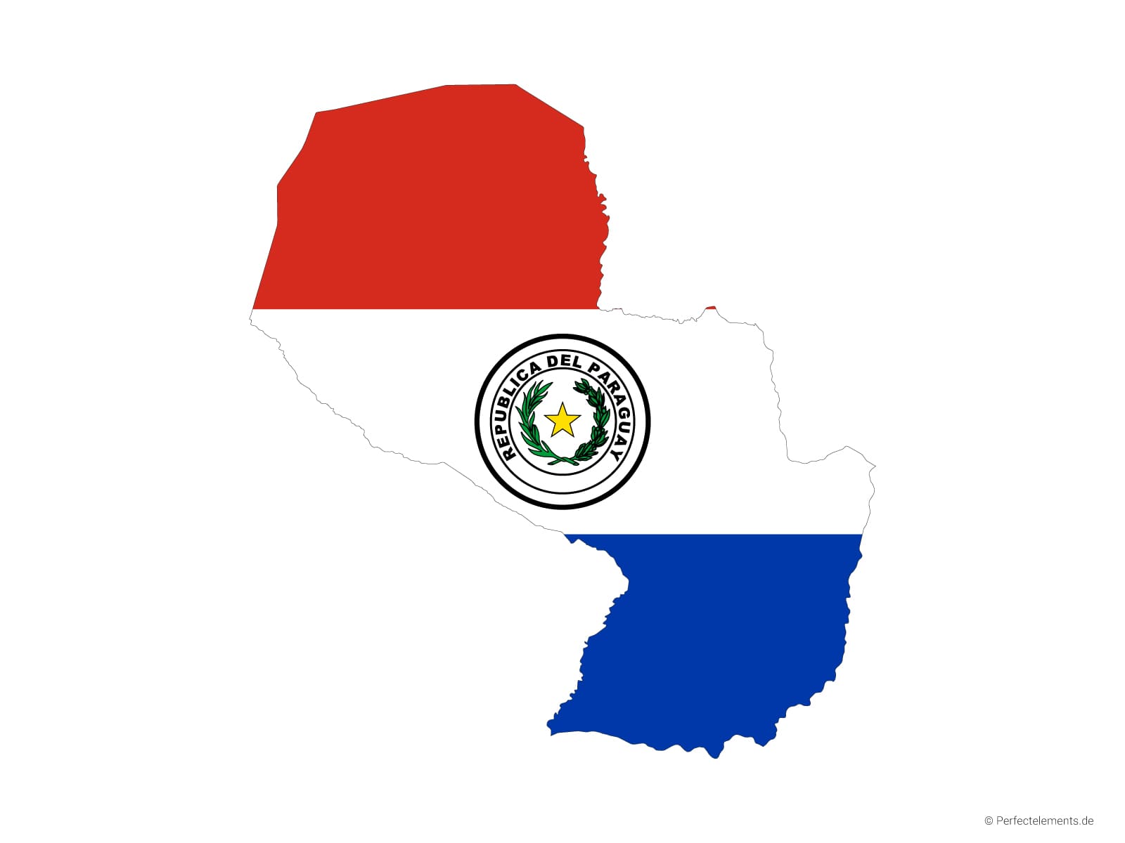 Vektor-Landkarte von Paraguay (Flagge)