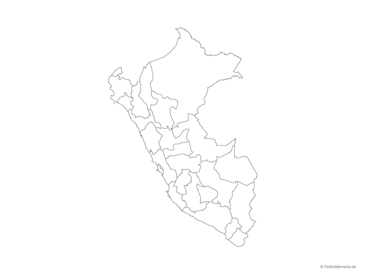 Vektor-Landkarte von Peru (Outline mit Regionen)