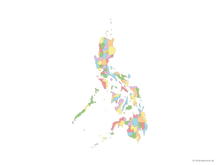 Vektor-Landkarte der Philippinen (Mehrfarbig mit Regionen)