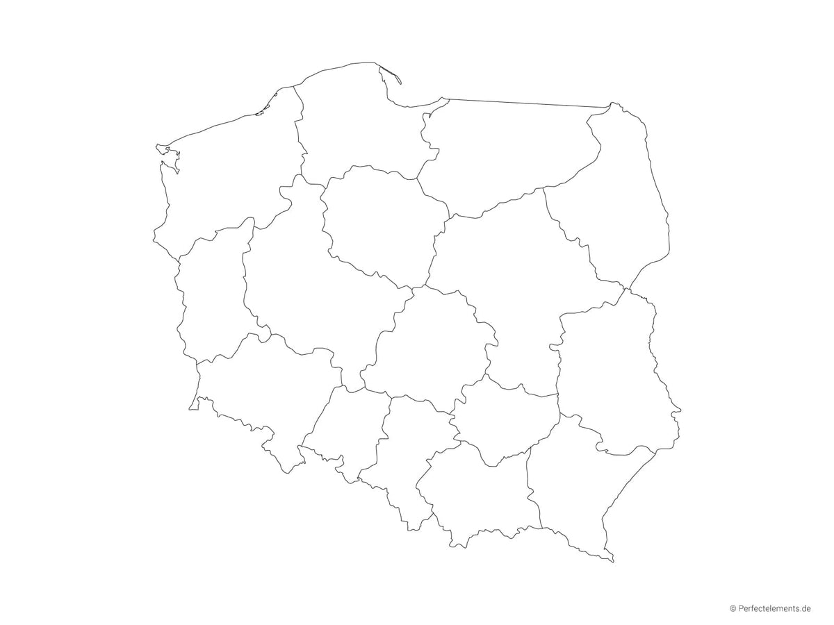 Vektor-Landkarte von Polen (Outline mit Regionen)