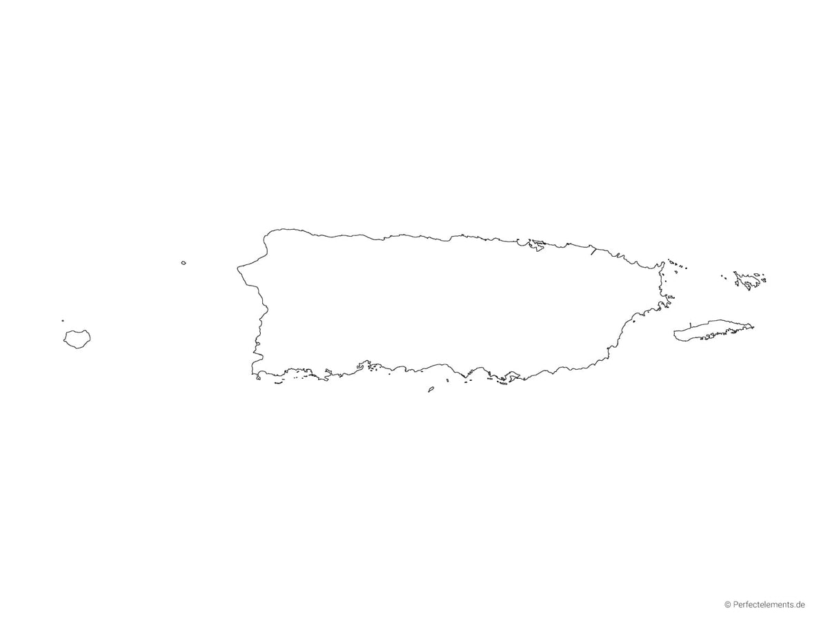 Vektor-Landkarte von Puerto Rico (Outline)