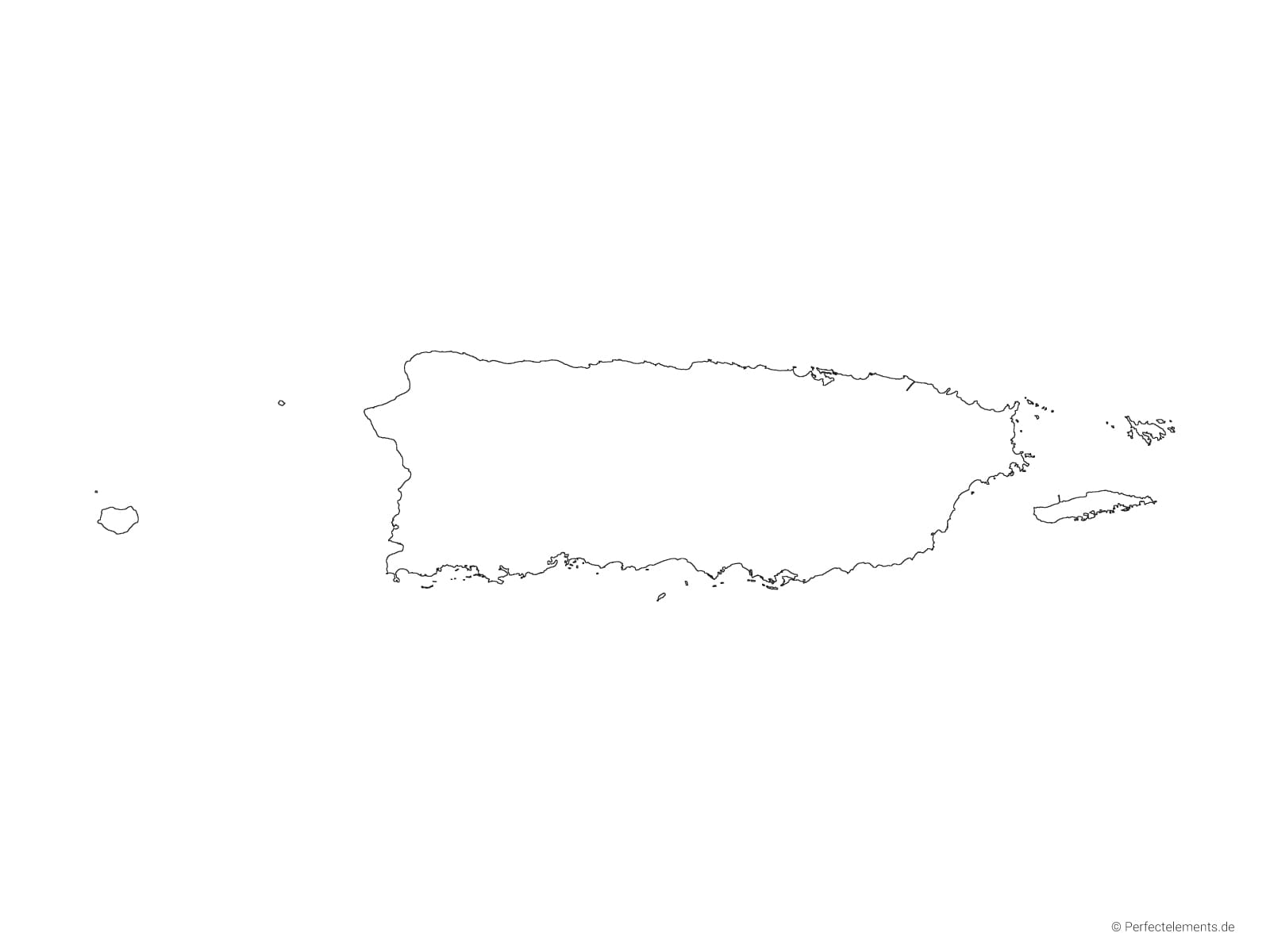 Vektor-Landkarte von Puerto Rico (Outline)