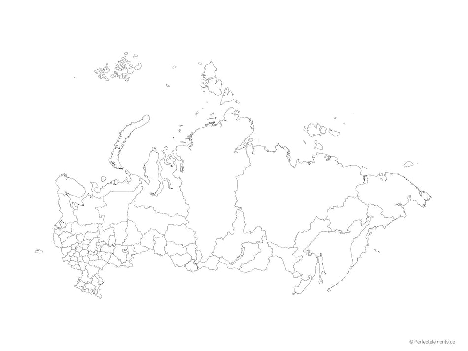 Vektor-Landkarte von Russland (Outline mit Regionen)