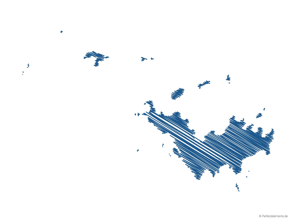 Vektor-Landkarte von Saint-Barthélemy (Scribble)