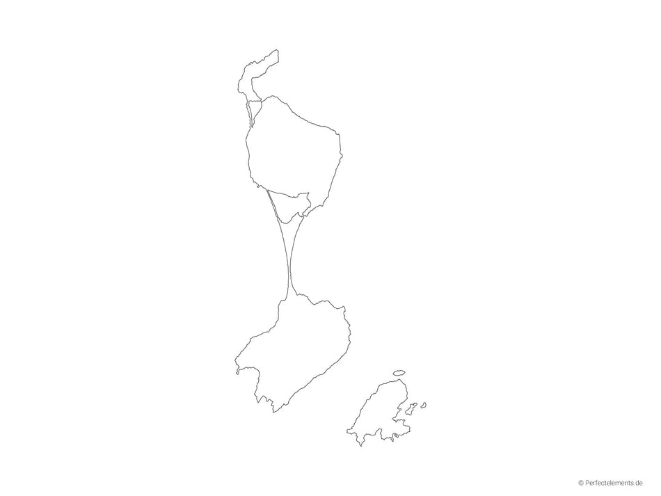 Vektor-Landkarte von Saint-Pierre und Miquelon (Outline mit Regionen)