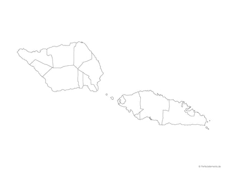 Vektor-Landkarte von Samoa (Outline mit Regionen)