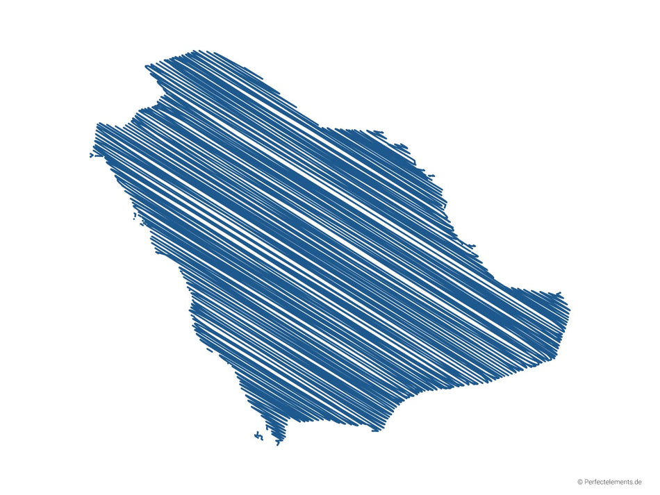 Vektor-Landkarte von Saudi-Arabien (Scribble)