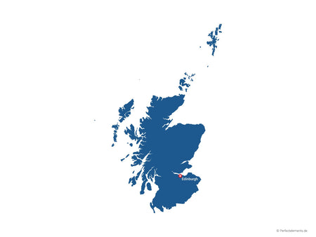 Vektor-Landkarte von Schottland (Einfarbig mit Hauptstadt)