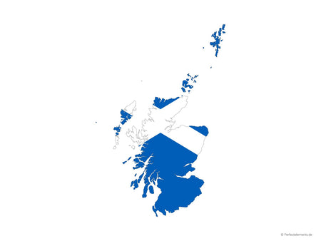 Vektor-Landkarte von Schottland (Flagge)