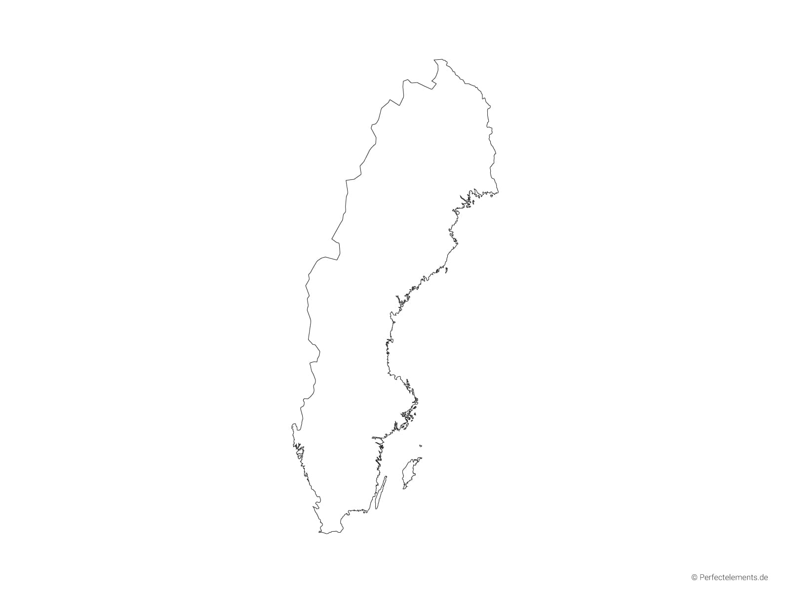 Vektor-Landkarte von Schweden (Outline)