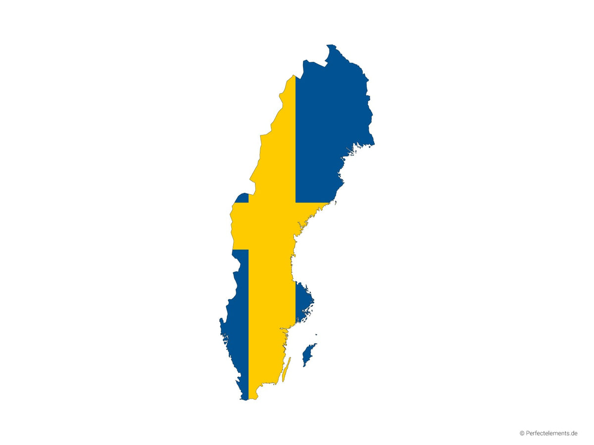 Vektor-Landkarte von Schweden (Flagge)