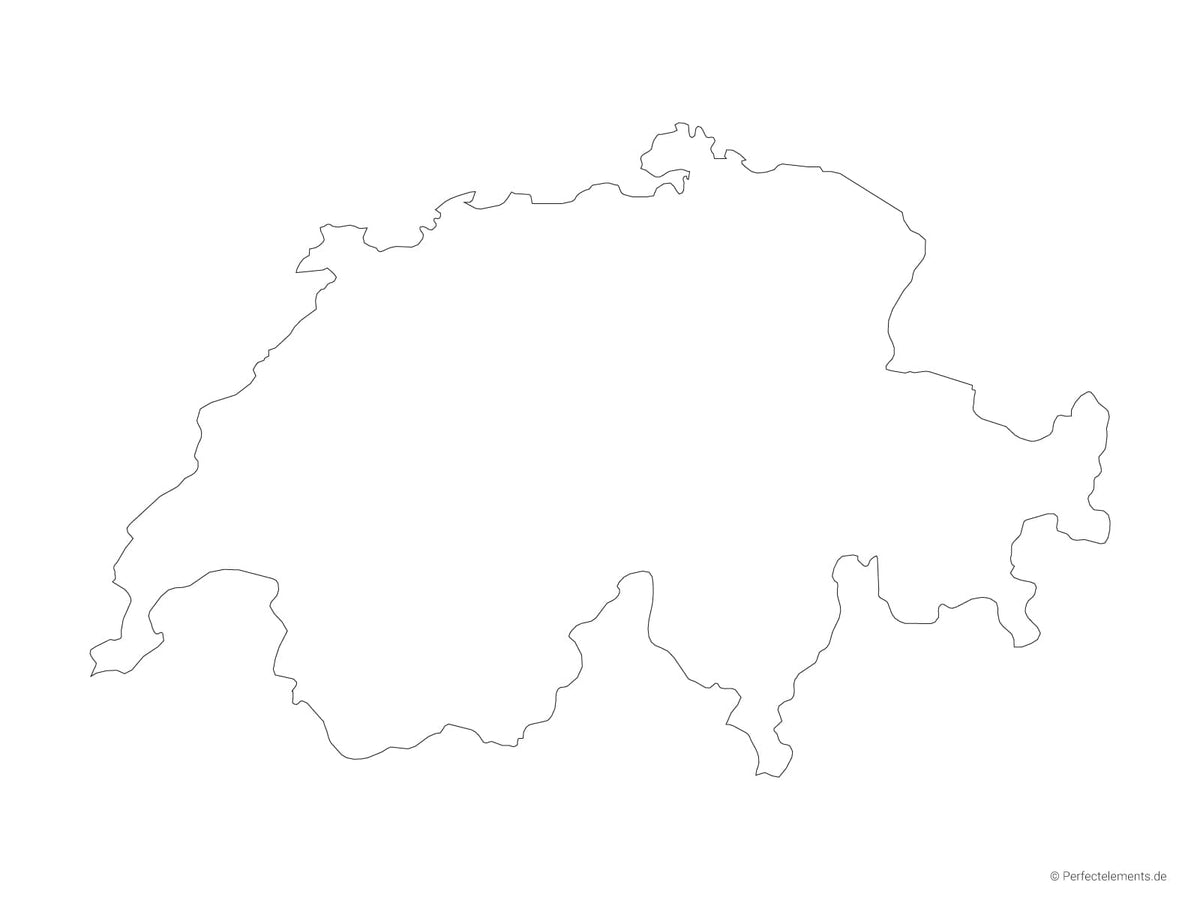 Vektor-Landkarte der Schweiz (Outline)