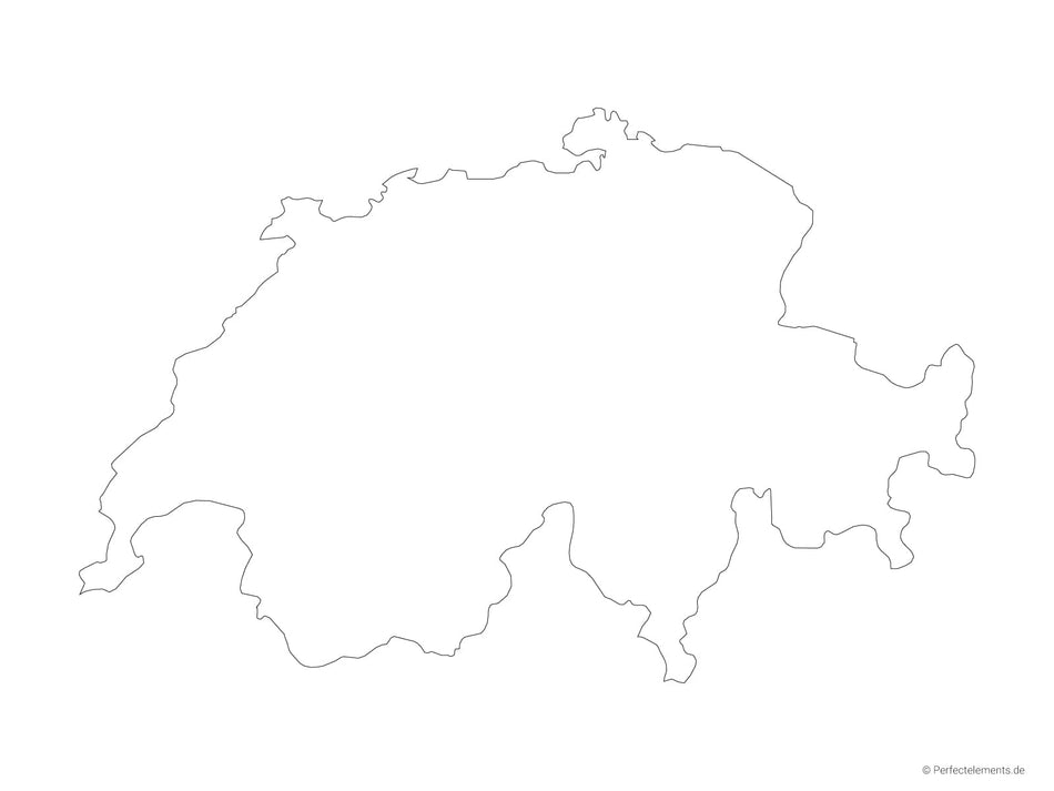 Vektor-Landkarte der Schweiz (Outline)