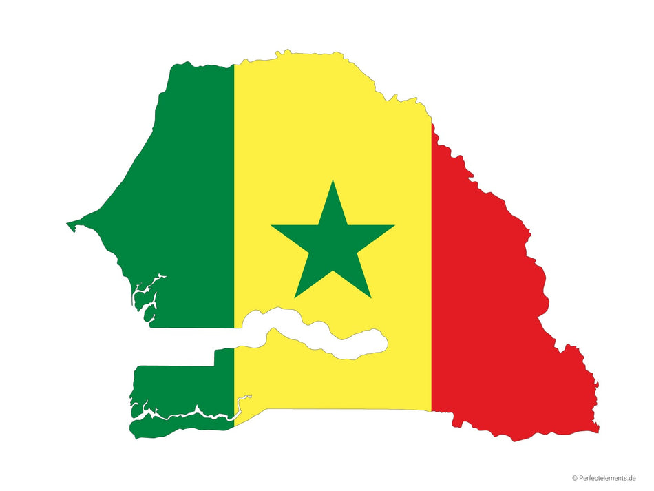 Vektor-Landkarte vom Senegal (Flagge)