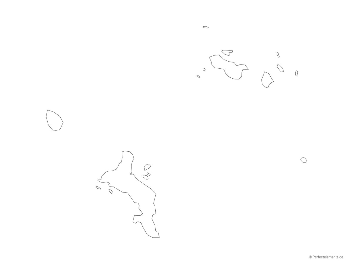 Vektor-Landkarte der Seychellen, Inner Islands (Outline)