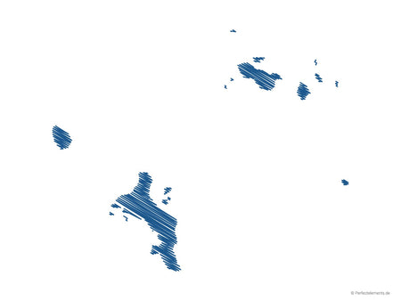 Vektor-Landkarte der Seychellen, Inner Islands (Scribble)