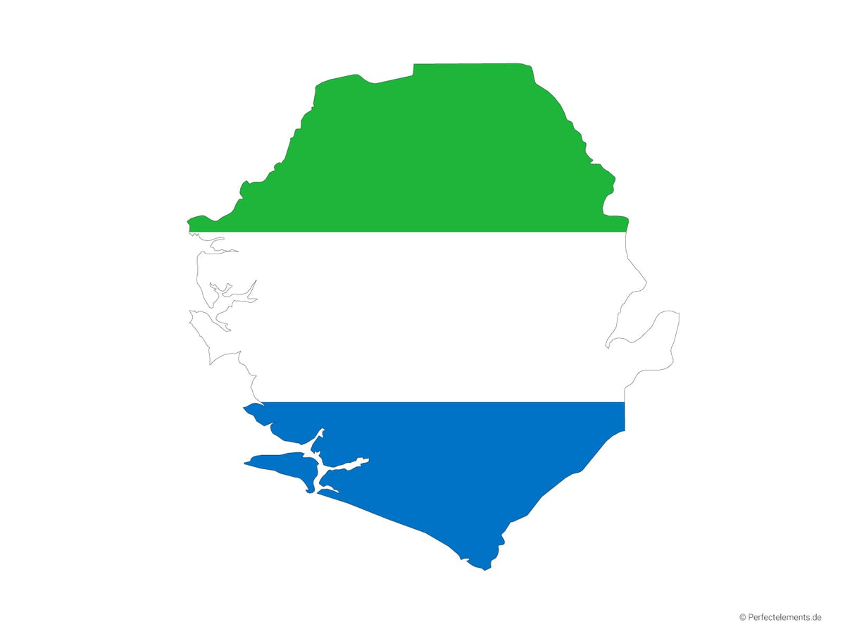 Vektor-Landkarte von Sierra Leone (Flagge)