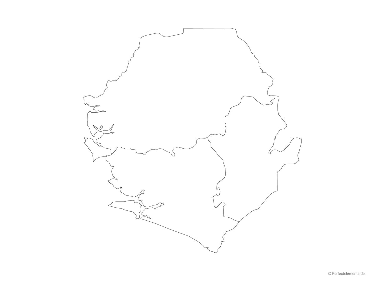 Vektor-Landkarte von Sierra Leone (Outline mit Regionen)