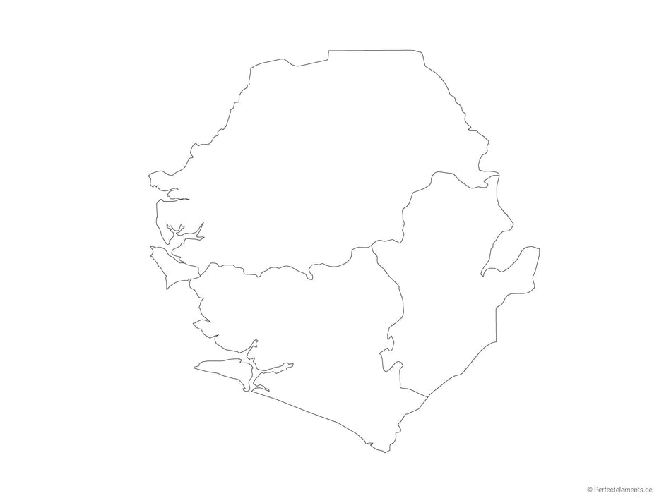 Vektor-Landkarte von Sierra Leone (Outline mit Regionen)