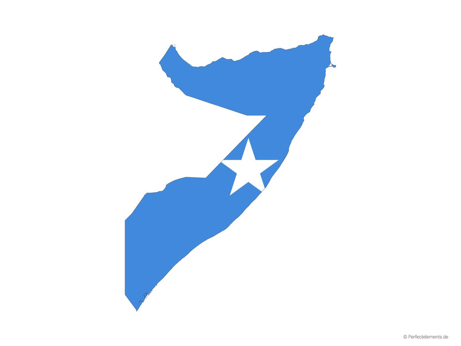 Vektor-Landkarte von Somalia (Flagge)