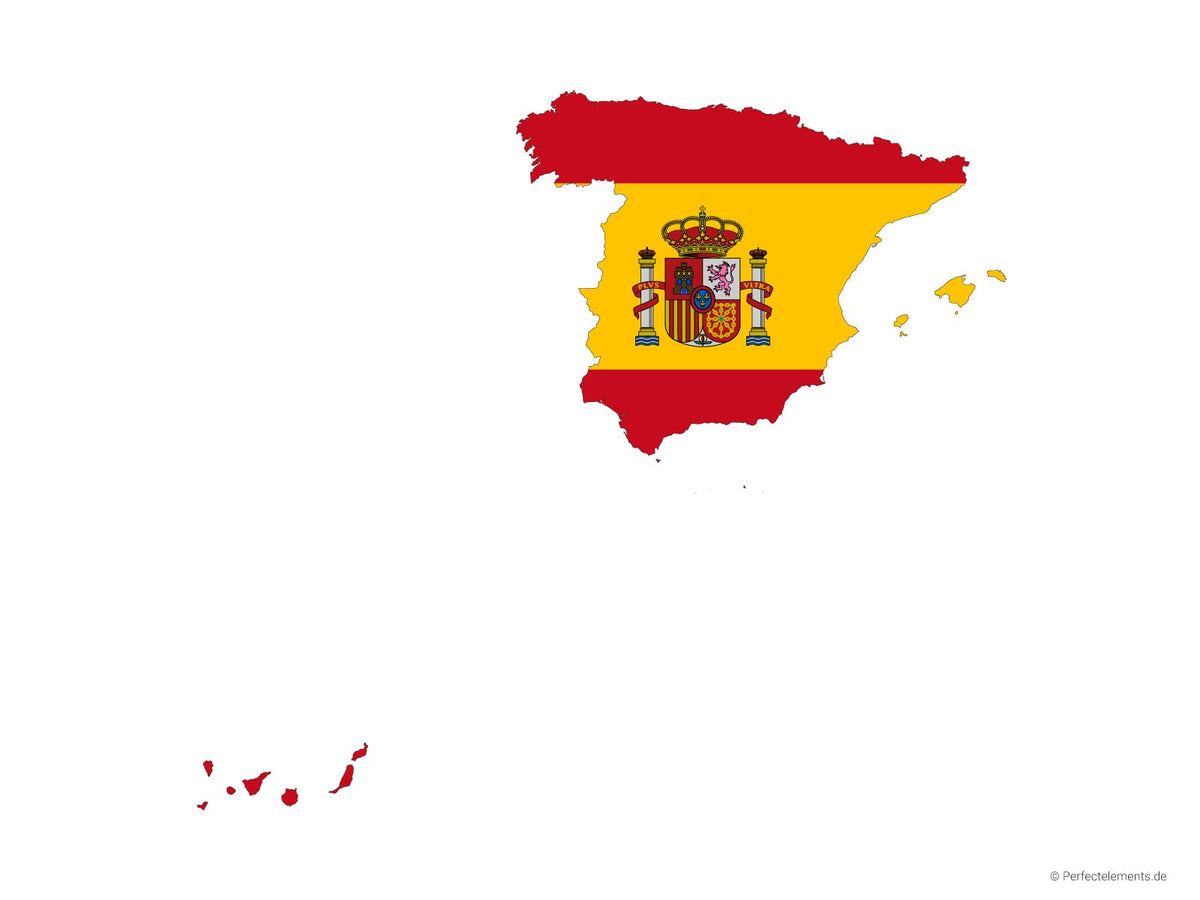 Vektor-Landkarte von Spanien (Flagge)