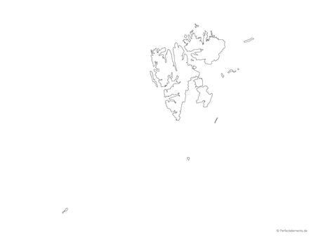 Vektor-Landkarte von Spitzbergen und Jan Mayen (Outline)