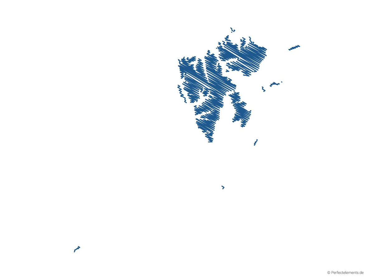 Vektor-Landkarte von Spitzbergen und Jan Mayen (Scribble)