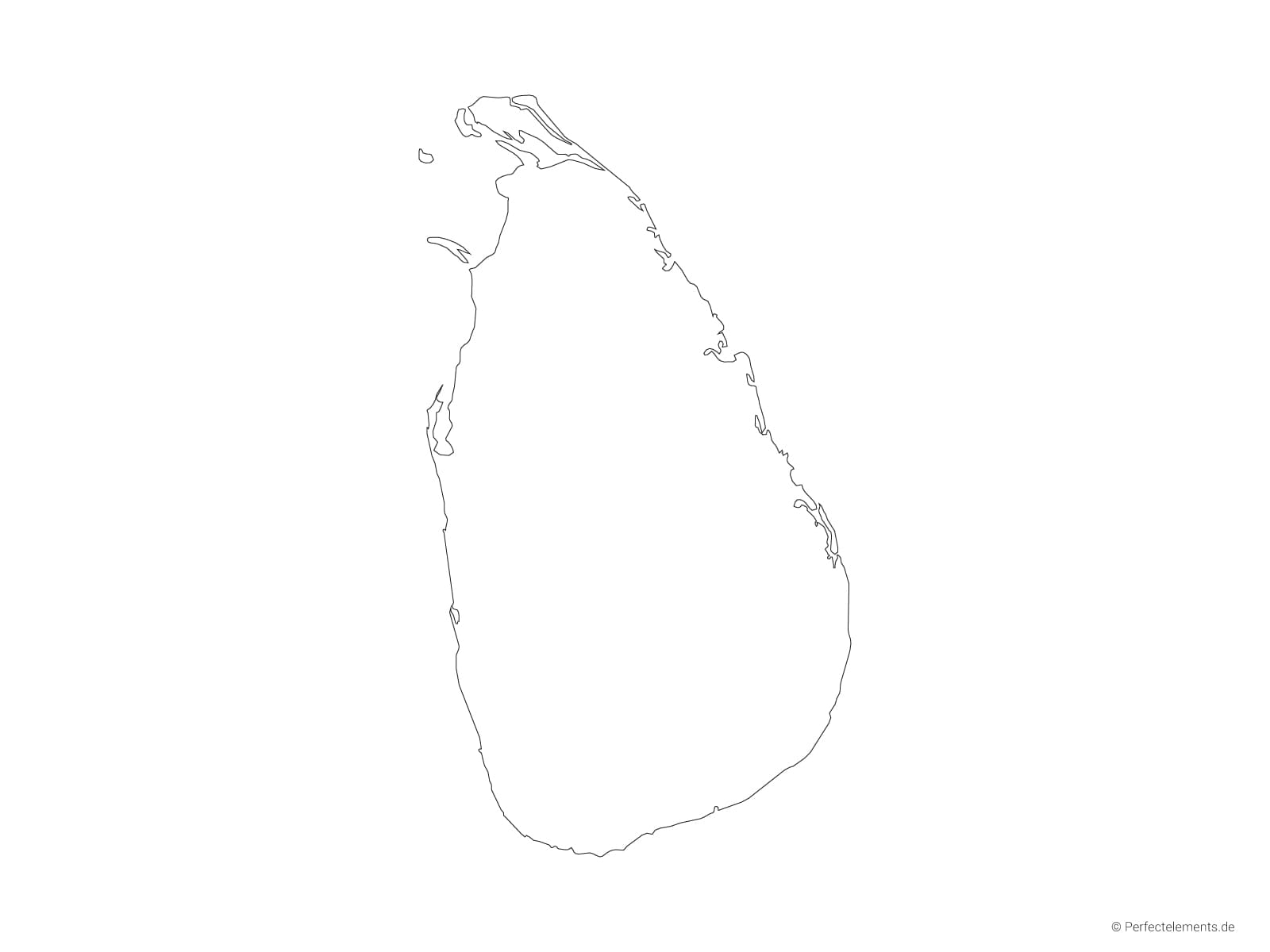 Vektor-Landkarte von Sri Lanka (Outline)