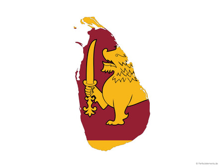 Vektor-Landkarte von Sri Lanka (Flagge)