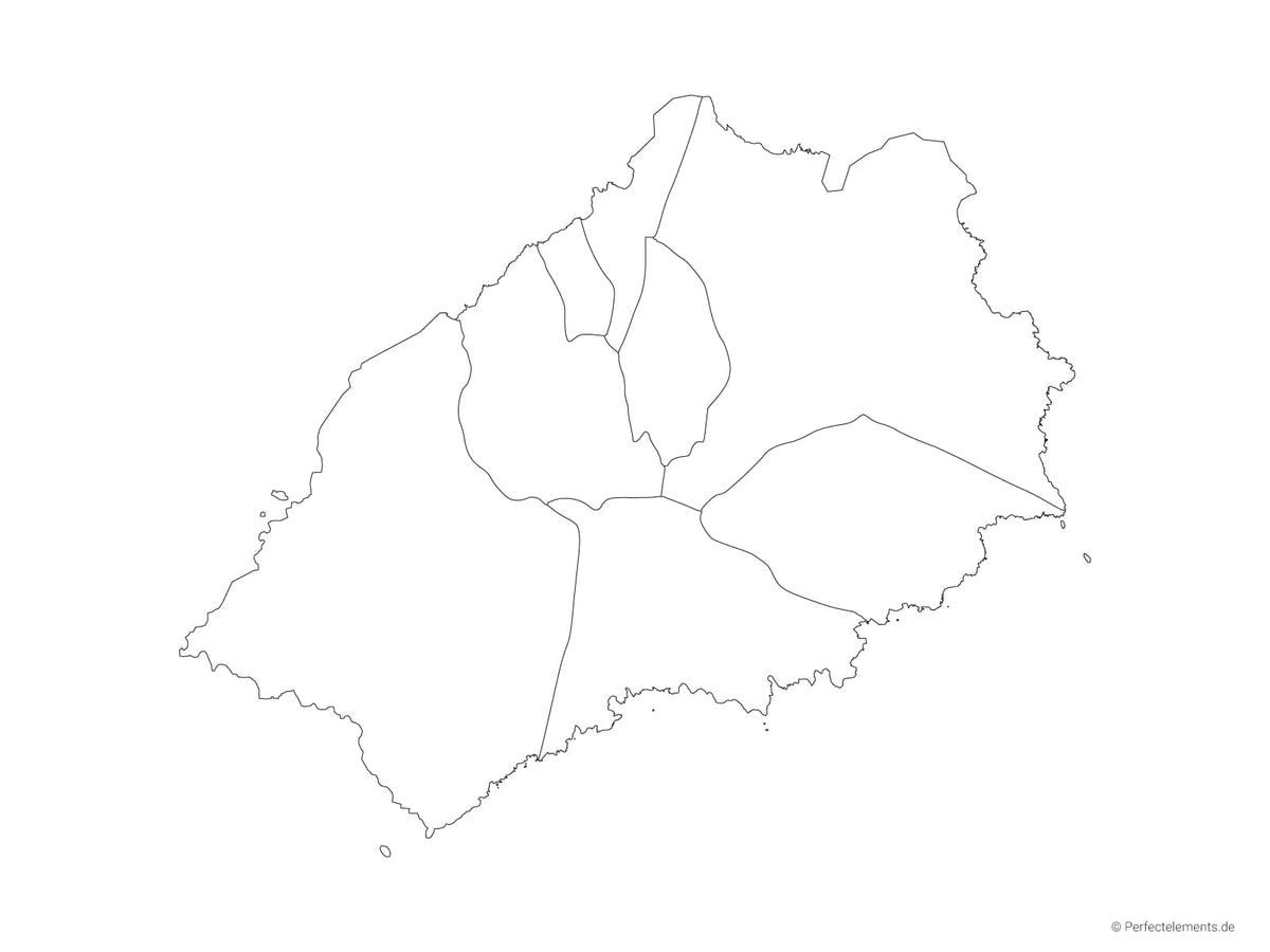 Vektor-Landkarte von St. Helena (Outline mit Regionen)