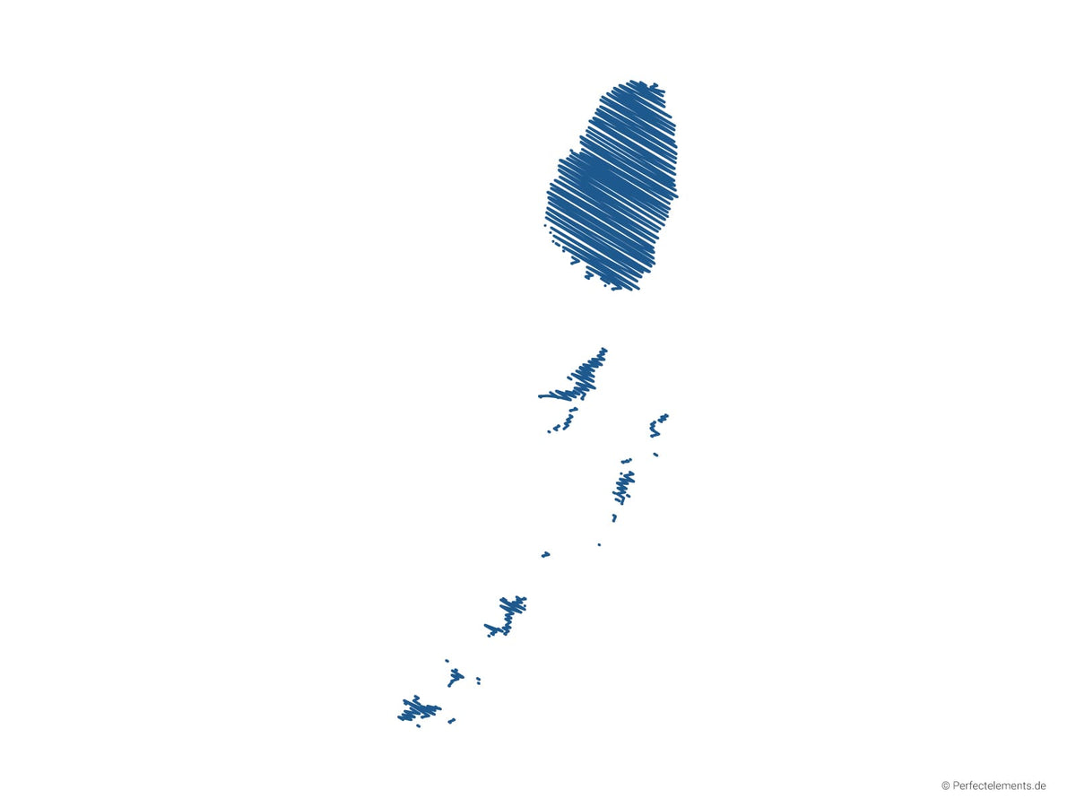 Vektor-Landkarte von St. Vincent und die Grenadinen (Scribble)