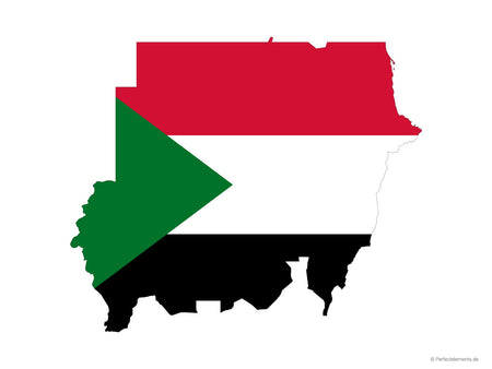 Vektor-Landkarte vom Sudan (Flagge)