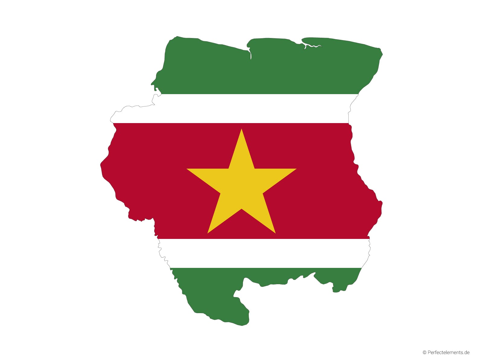 Vektor-Landkarte von Suriname (Flagge)