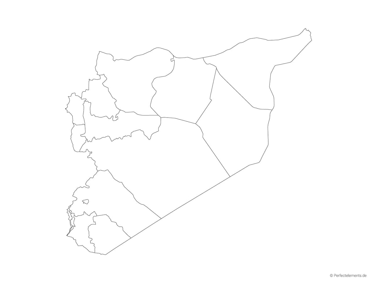 Vektor-Landkarte von Syrien (Outline mit Regionen)