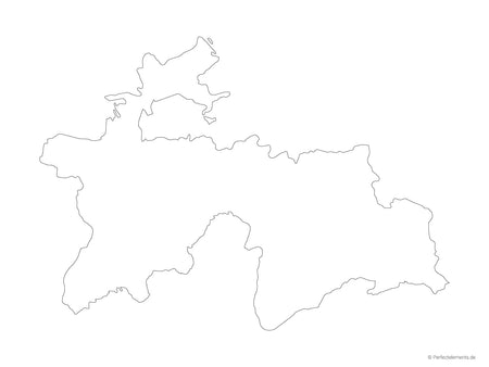 Vektor-Landkarte von Tadschikistan (Outline)